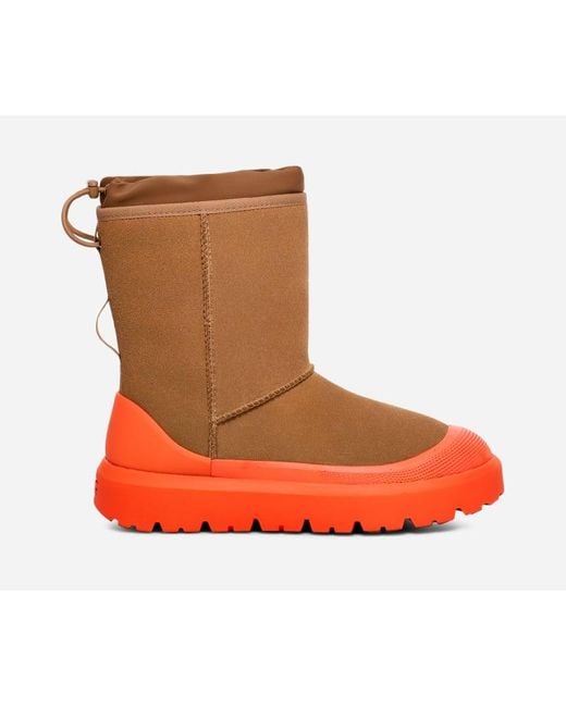 UGG Classic Short Weather Hybrid Suede/waterproof Classic Boots in Orange |  Lyst