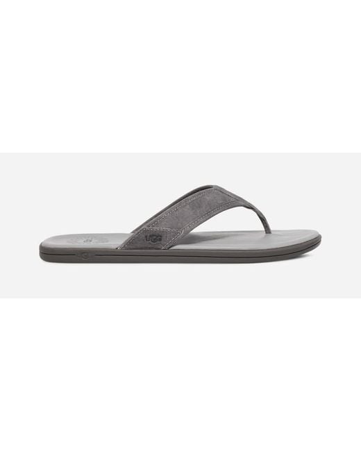 Sandale de style tong Seaside en cuir pour homme | UE in Medium Grey, Taille 39.5 Ugg pour homme en coloris Black
