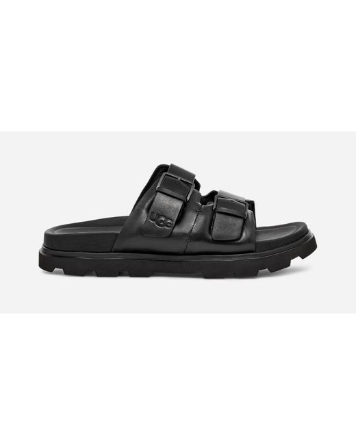 Ugg Black ® Capitola Buckle Slide Leather Sandals for men