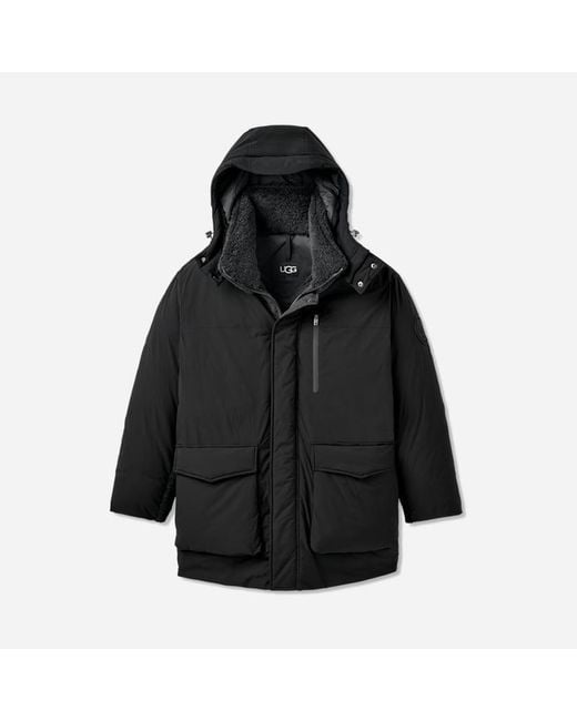 Ugg Black Eamon Down Parka Jacket Polyester for men