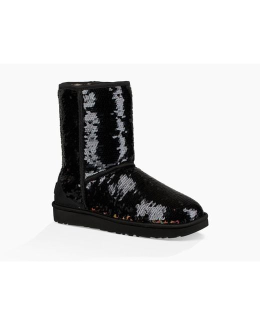 UGG Classic Short Sequin Boot Classic Short Sequin Boot in Black | Lyst