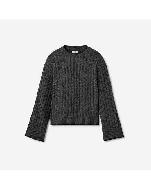 Ugg Black Rylynn Cable Knit Pullover Polyester Tops