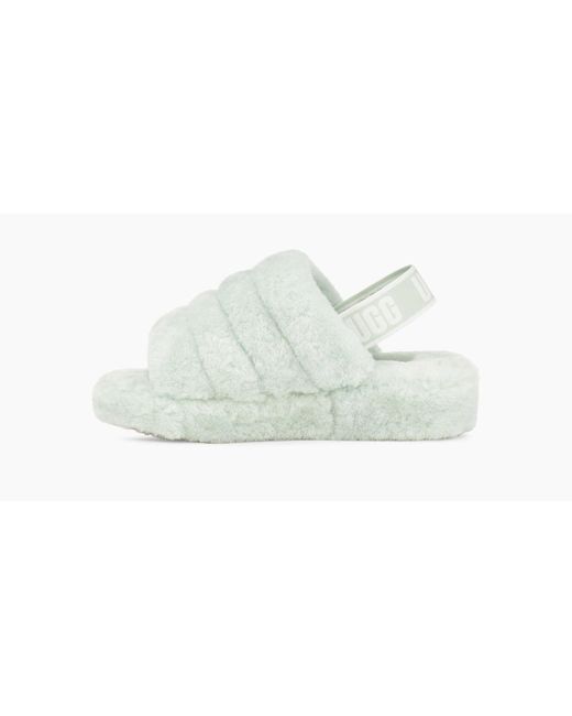 UGG Fluff Yeah Logo Slide in White Lyst