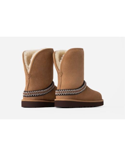 Ugg Brown Classic Short Crescent Boot Für Damen