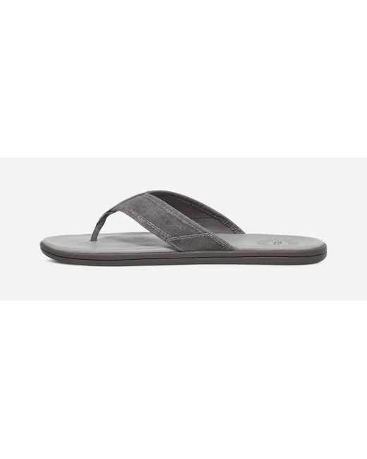 Sandale de style tong Seaside en cuir pour homme | UE in Medium Grey, Taille 39.5 Ugg pour homme en coloris Black