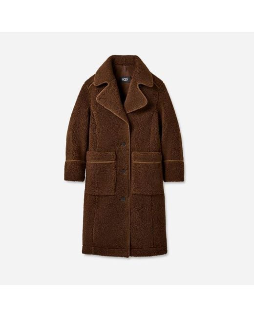 Ugg Brown Sema Fluff Coat Polyester