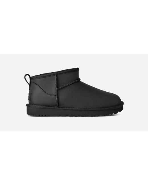 Ugg Black Classic Ultra Mini Leather Boot