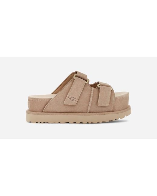 Ugg Black Goldenstar Hi Slide Suede Sandals
