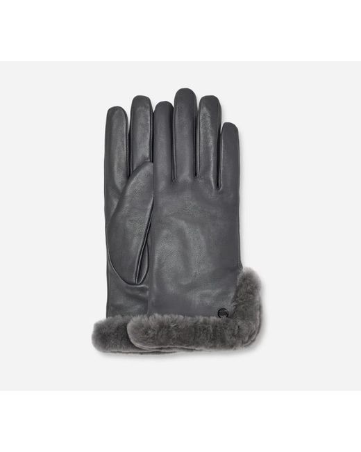 Ugg Gray ® Leather Sheepskin Vent Glove