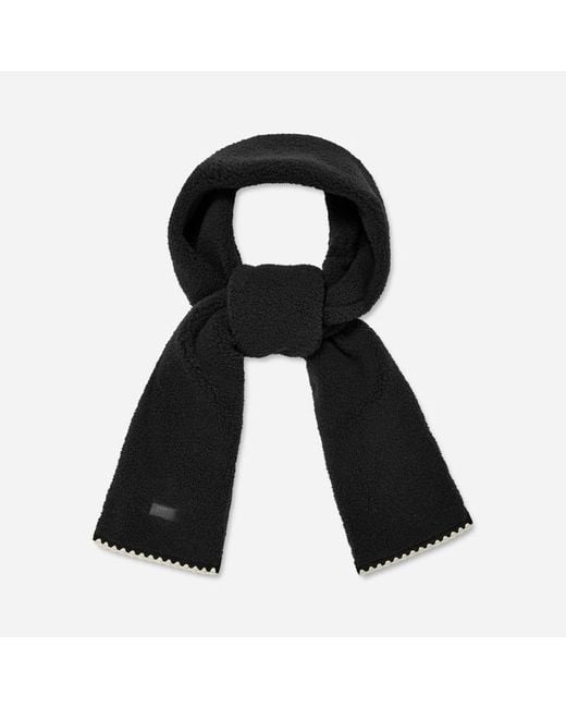 Ugg Black W Fluff Scalloped Scarf 101021