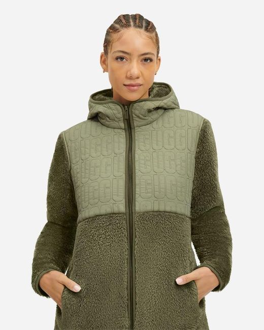 Ugg Green Makayla Nylon Sherpa Jacket