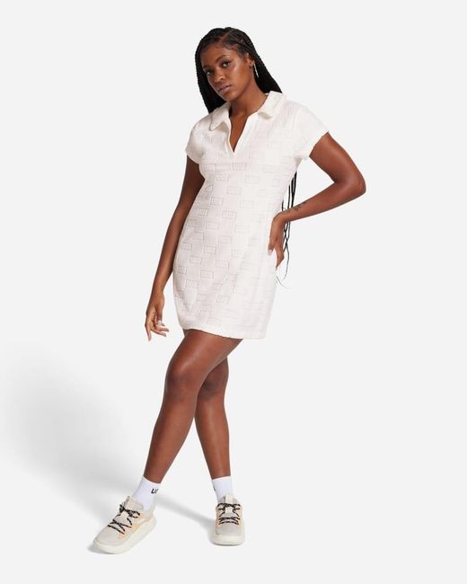 Ugg White ® Kimmy Dress ®block Terry Cloth/recycled Materials Dresses