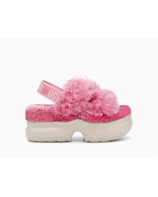 Ugg Pink Fluff Sugar Platform Sandals