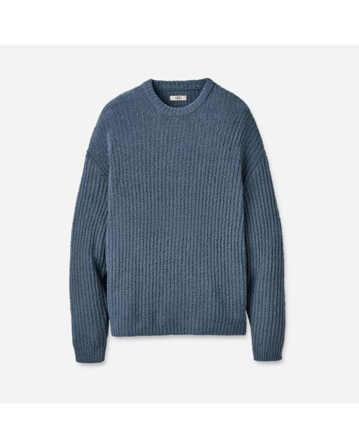 Ugg Blue Ryatt Crew Rib Polyester Tops for men