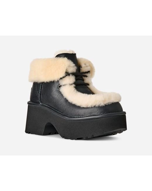 Botte En Cuir À Lacets Classic Esmee Ugg en coloris Black