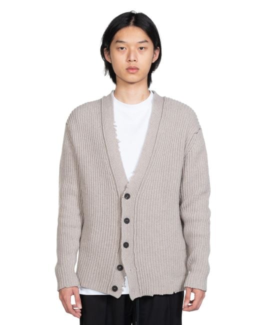 Isabel Benenato Eco Cashmere Cardigan Contrast Stitch in Grey for Men ...