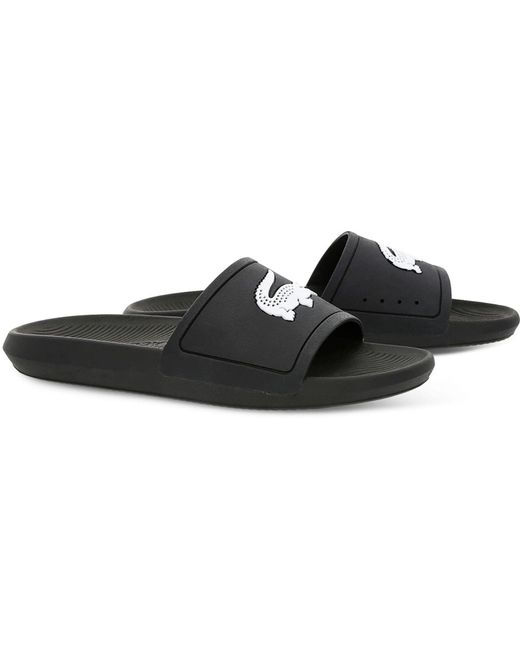 lacoste slides black