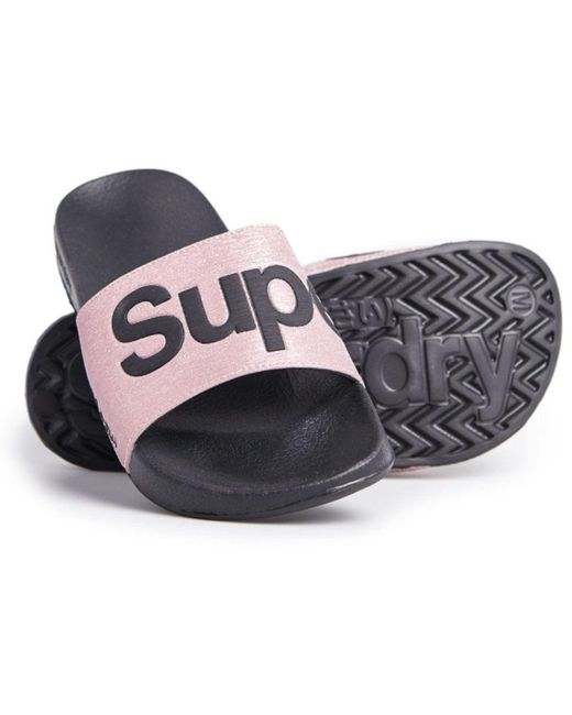 superdry sliders black