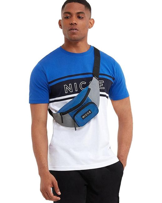 Nicce London Denim Panel T-shirt in 