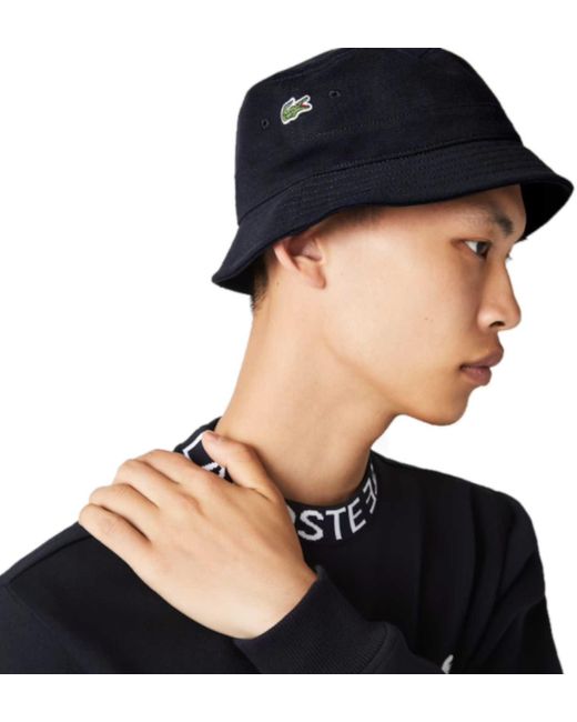 Lacoste Organic Bucket Hat in Navy (Blue) for Men Lyst UK