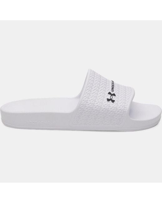 Under Armour White Armr Shower Slides