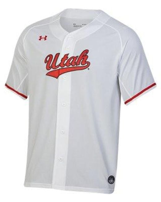 Under Armour White Ua Utah Collegiate Baseball Replica Jersey