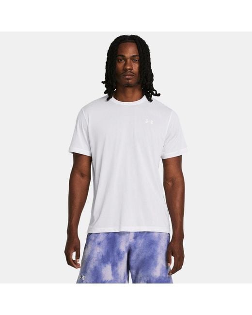 Under Armour White Launch Short Sleeve Reflective for men