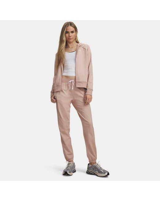 Under Armour Pink Rival Tricot Tracksuit Bashful