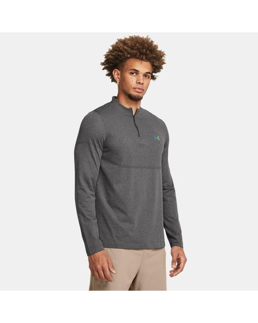 Under Armour Gray Vanish Elite Seamless ¼ Zip Castlerock for men