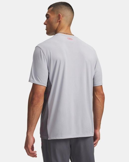 Under Armour Gray Tech Utility Short Sleeve Mod Racer for men