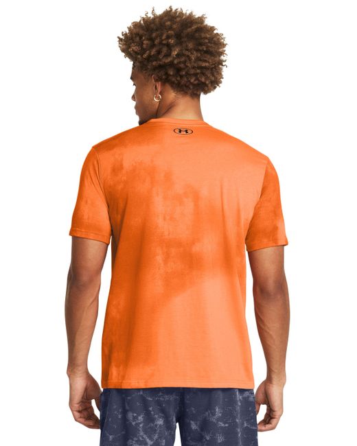 Under Armour Orange Project Rock Payoff Printed Graphic Short Sleeve for men