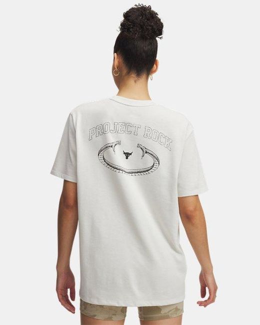Under Armour Damesshirt Project Rock Campus Wit Clay Zwart in het White