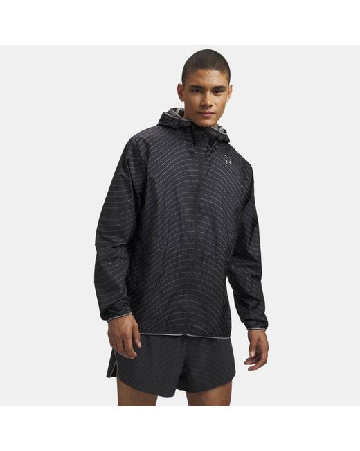 Under Armour Black Halo Run Reflective Jacket Anthracite Reflective for men