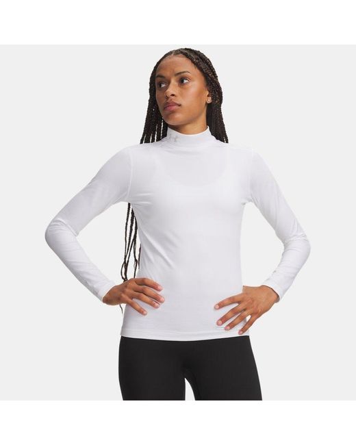 Under Armour White Coldgear® Mock Long Sleeve