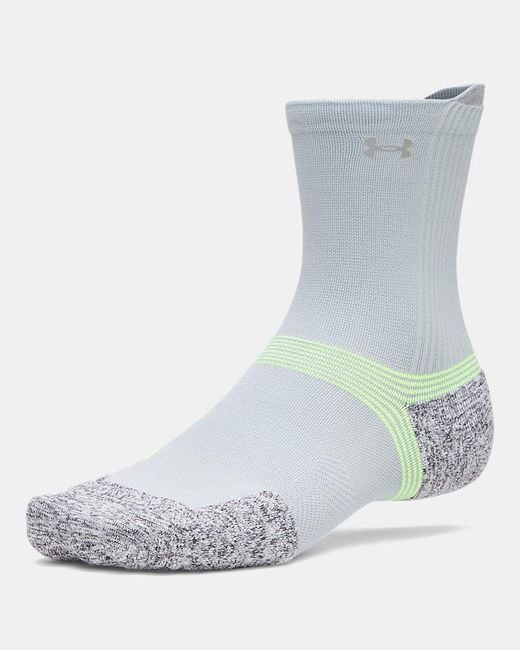 Under Armour Green Armourdry Run Cushion 3-Pack Mid-Crew Socks Fog Reflective