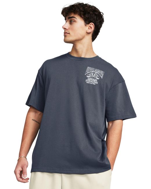 Under Armour Blue Heavyweight Record Breakers Short Sleeve for men