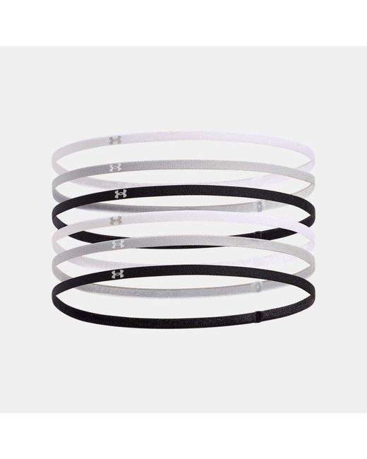 Under Armour White Ua Mini Elastic 6-pack Headbands