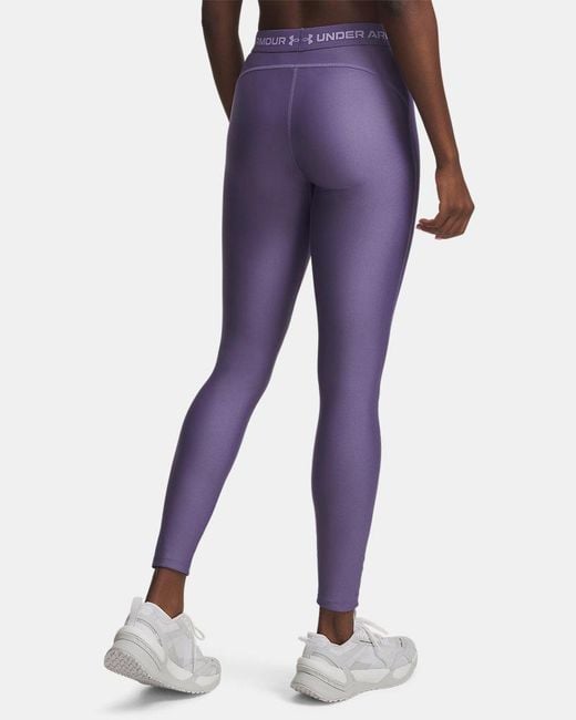 Under Armour Purple Heatgear Leggings Luxe Crest