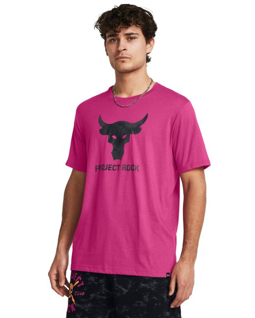 Under Armour Pink Project Rock Payoff Graphic Short Sleeve for men