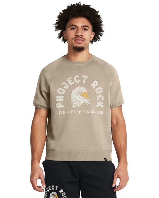 Under Armour Gray Project Rock Eagle Graphic Short Sleeve Crew for men