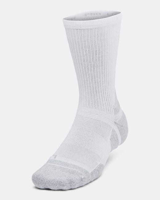 Under Armour White Ua Performance Tech Pro 3-pack Crew Socks