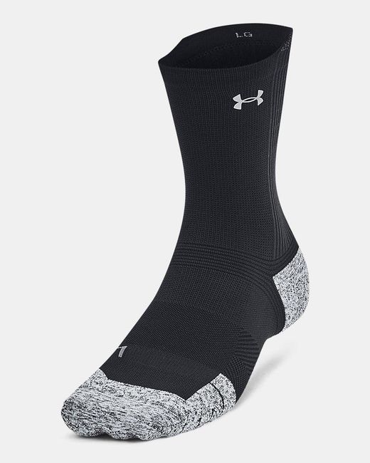 Under Armour Black Ua Armourdry® Run Cushion 3-pack Mid-crew Socks