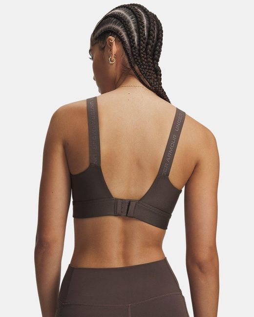 Under Armour Gray Infinity 2.0 High Sports Bra Peppercorn Peppercorn