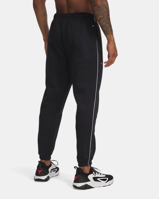 Under Armour Black Project Rock Icon Fleece Joggers Racer for men