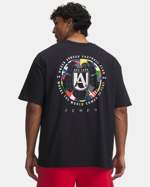 Under Armour Black Gfb Flag Heavyweight Short Sleeve for men