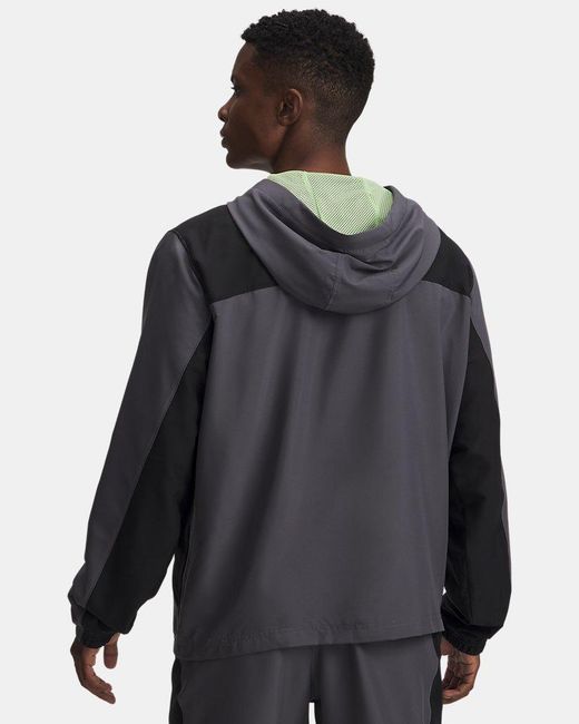 Under Armour Black Tech Sport Woven Jacket Castlerock Lumos Lime for men