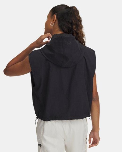 Sudadera Con Capucha Sin Mangas Unstoppable Utility Para Mujer Under Armour de color Black