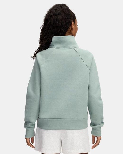 Under Armour Blue Rival Fleece Mit ½ Zip Für Damen Silica Weiß