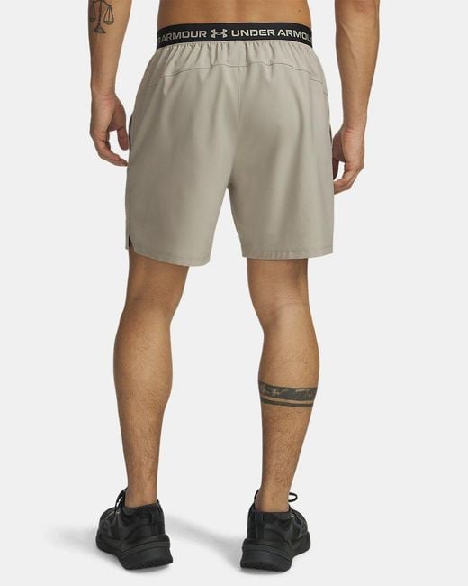 Under Armour Brown Vanish Woven 2.0 6" Shorts Timberwolf Taupe for men
