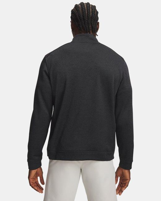 Under Armour Black Sweaterfleece Hybrid ½ Zip for men